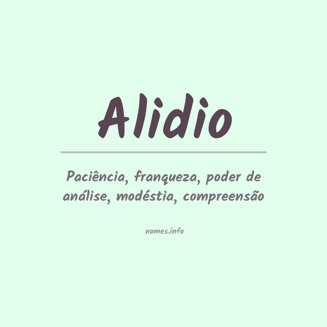 Significado do nome Alidio