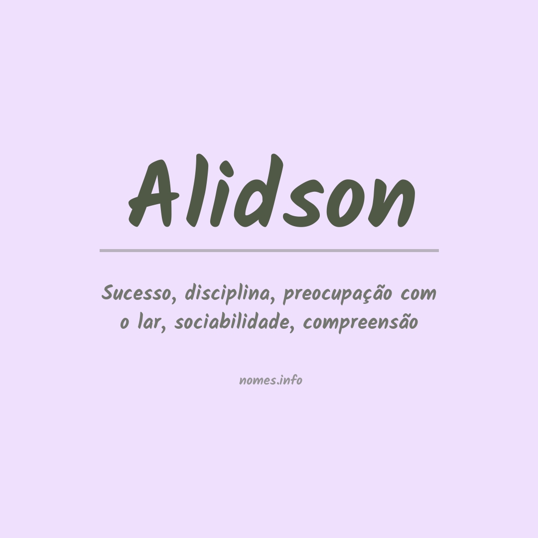Significado do nome Alidson