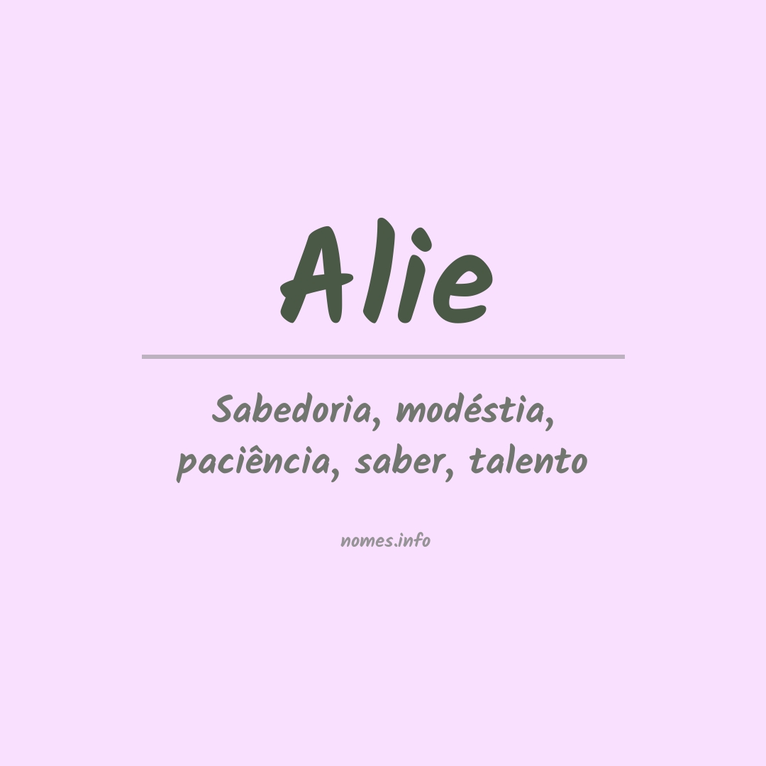 Significado do nome Alie