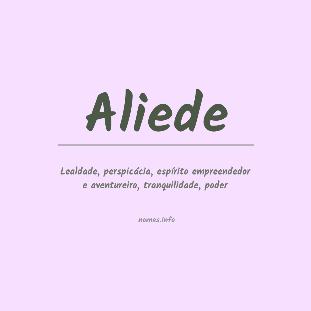 Significado do nome Aliede