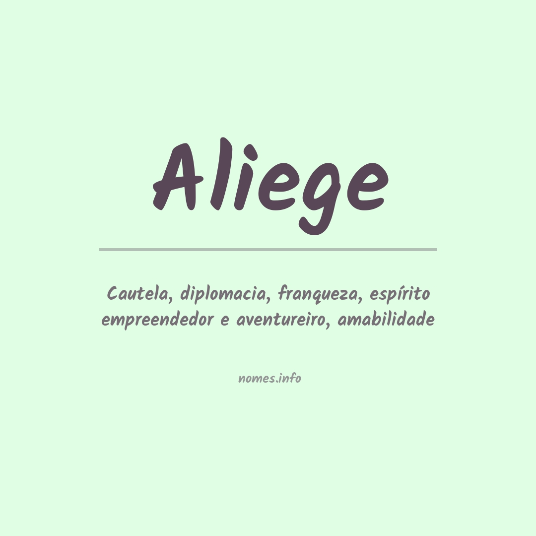 Significado do nome Aliege