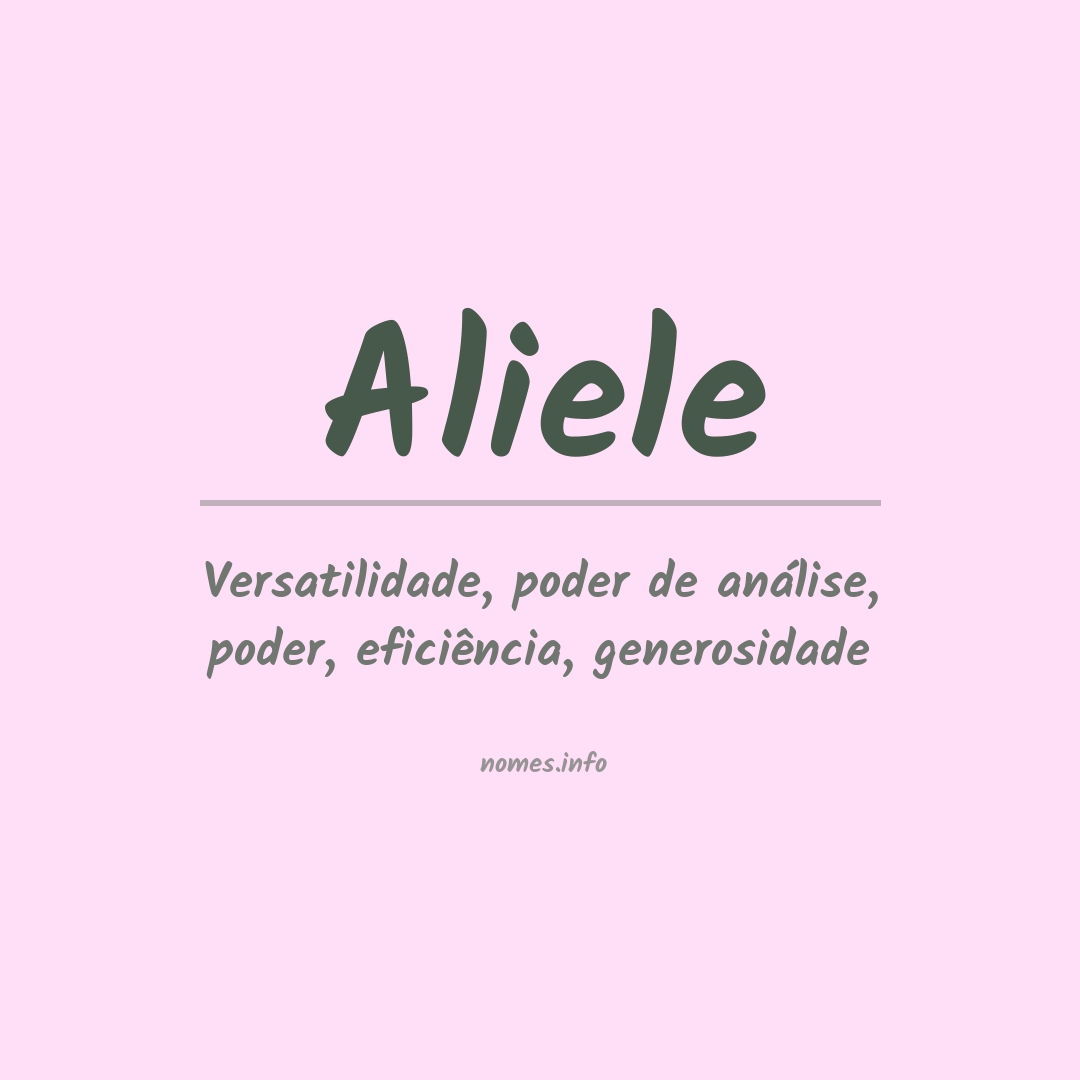 Significado do nome Aliele