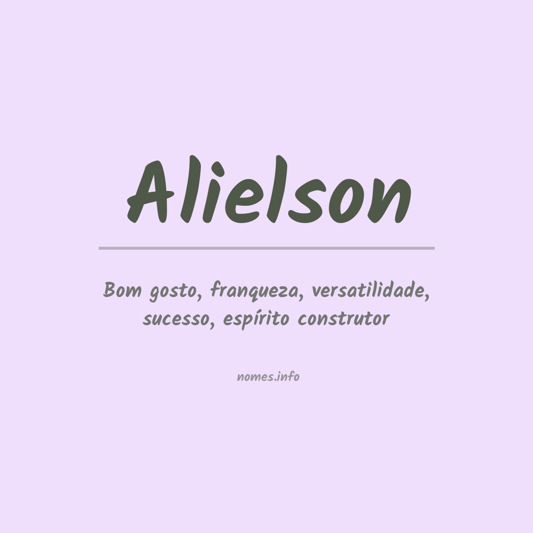 Significado do nome Alielson