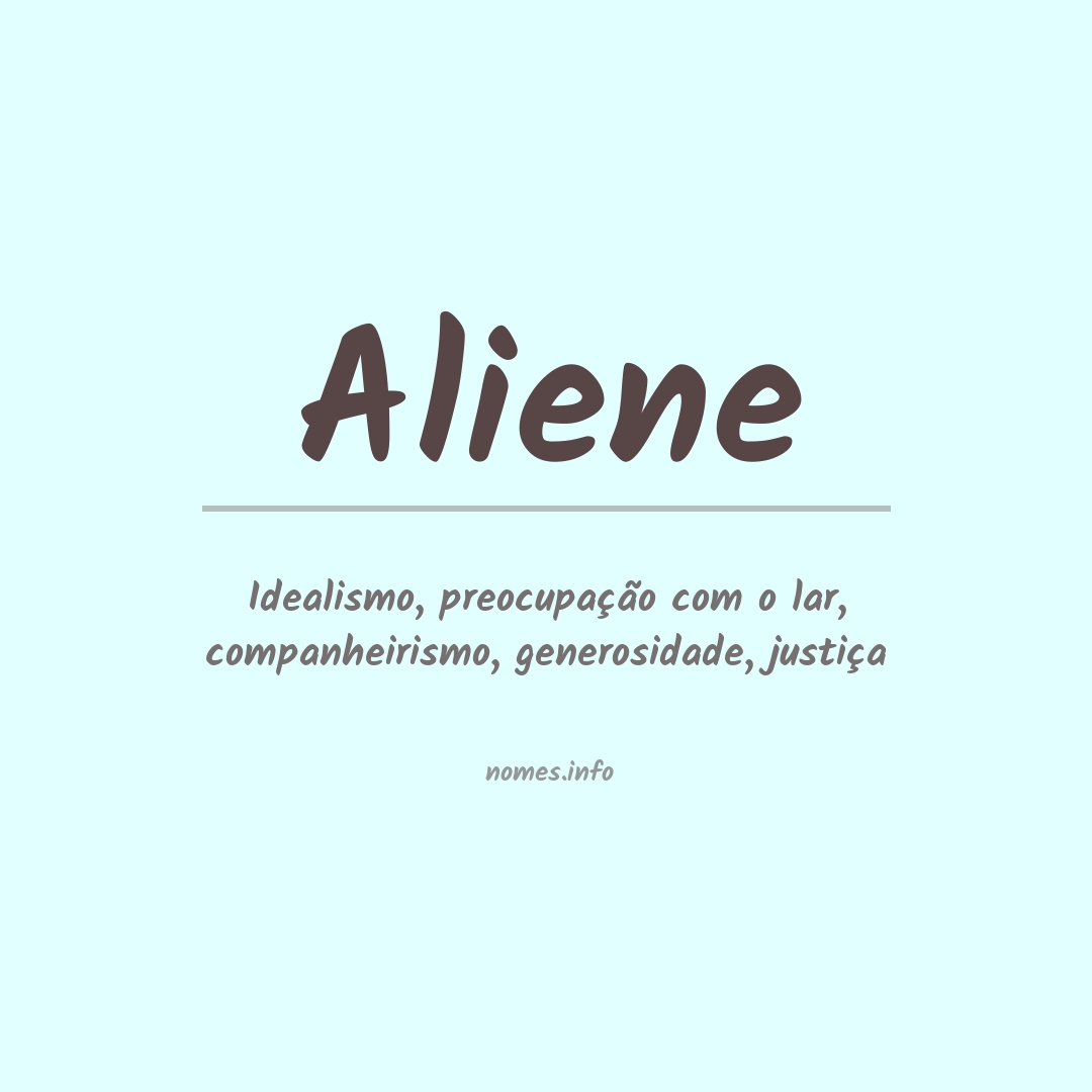 Significado do nome Aliene