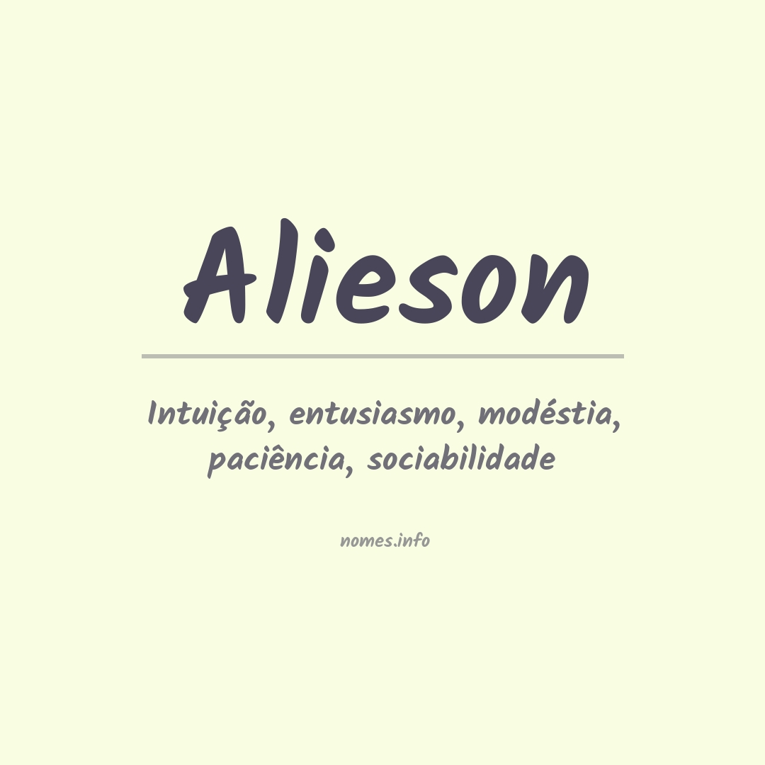 Significado do nome Alieson