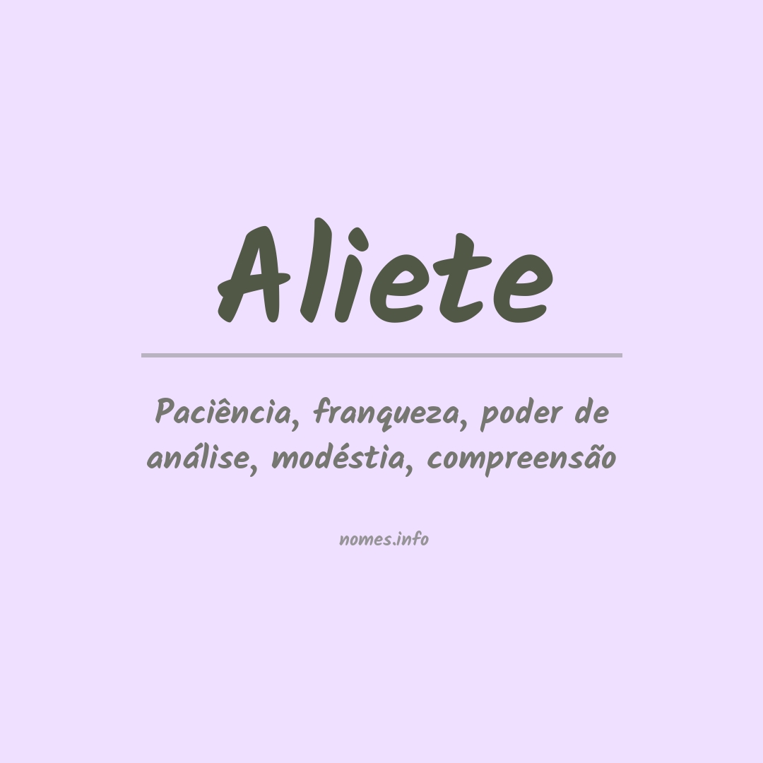 Significado do nome Aliete