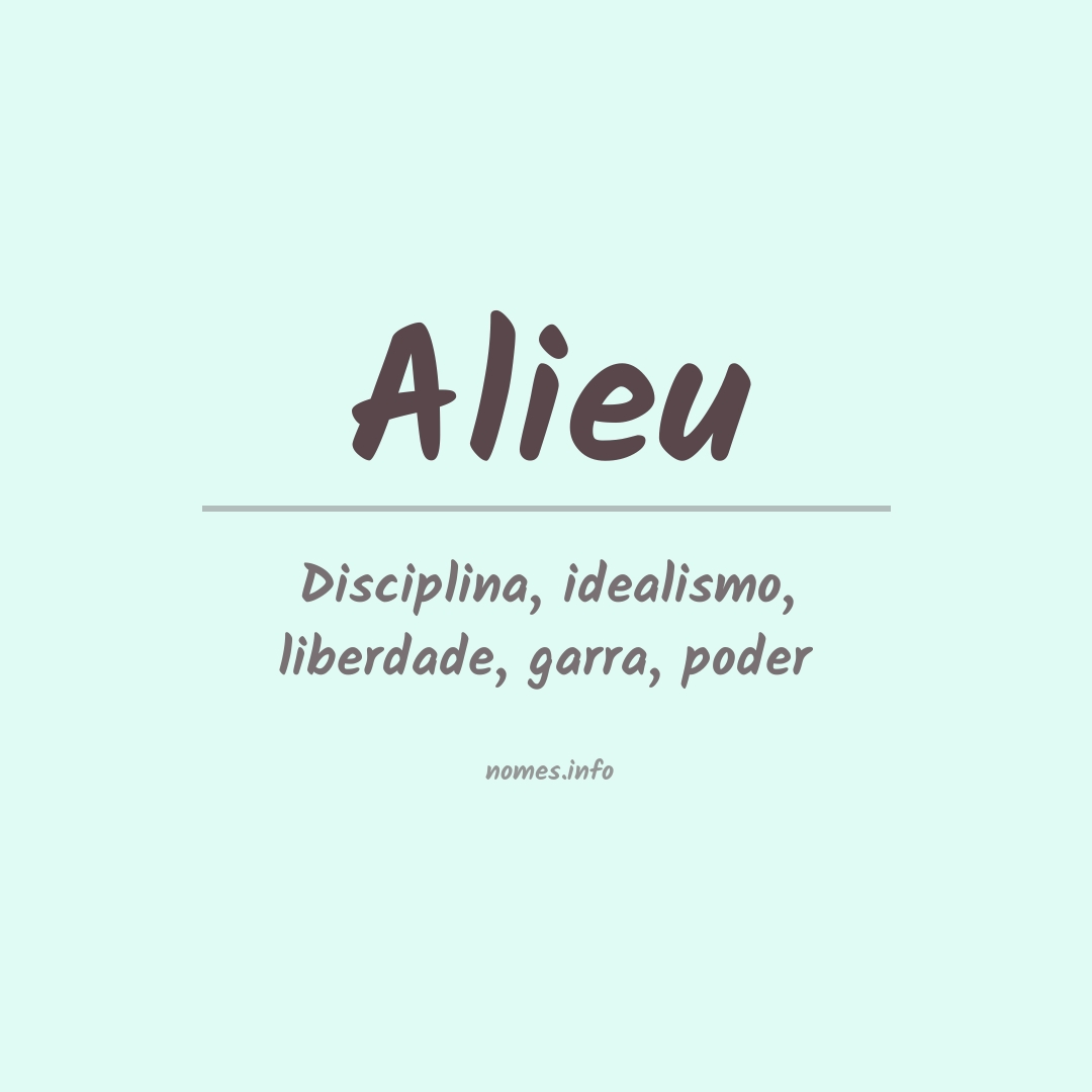 Significado do nome Alieu Significado do nome Alieu