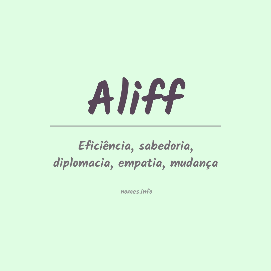 Significado do nome Aliff