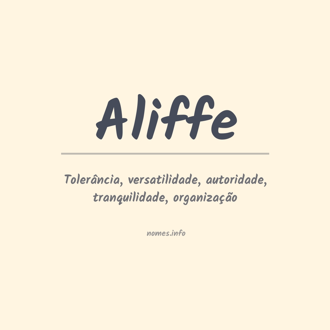 Significado do nome Aliffe