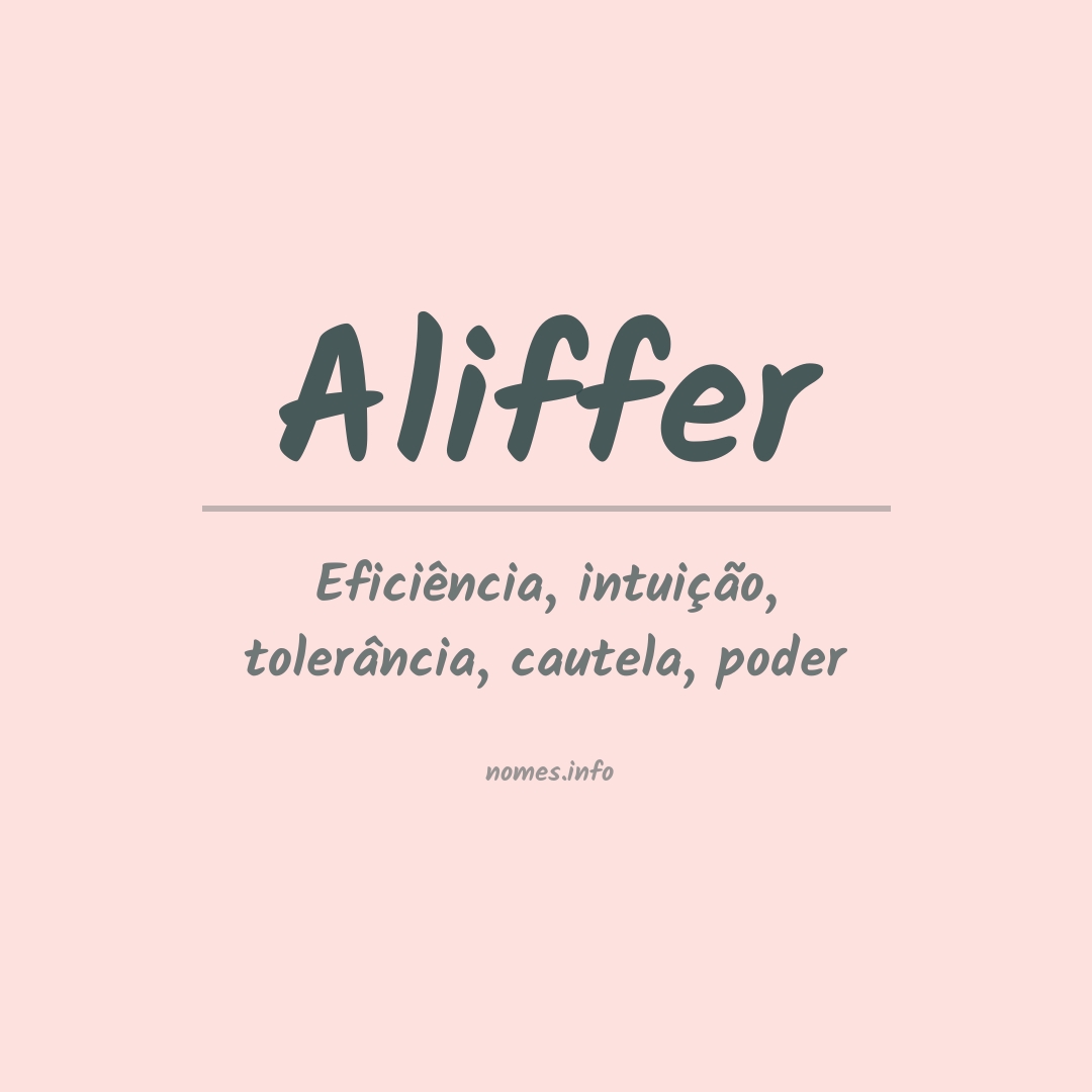 Significado do nome Aliffer