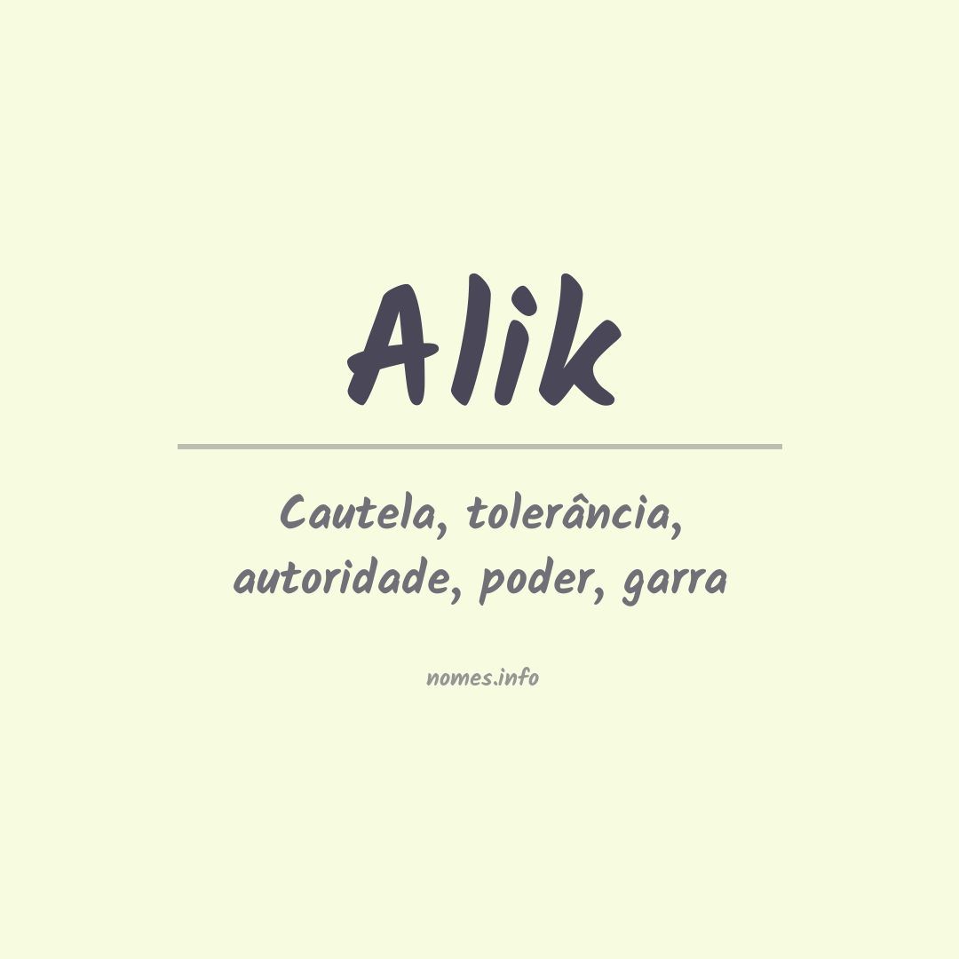 Significado do nome Alik