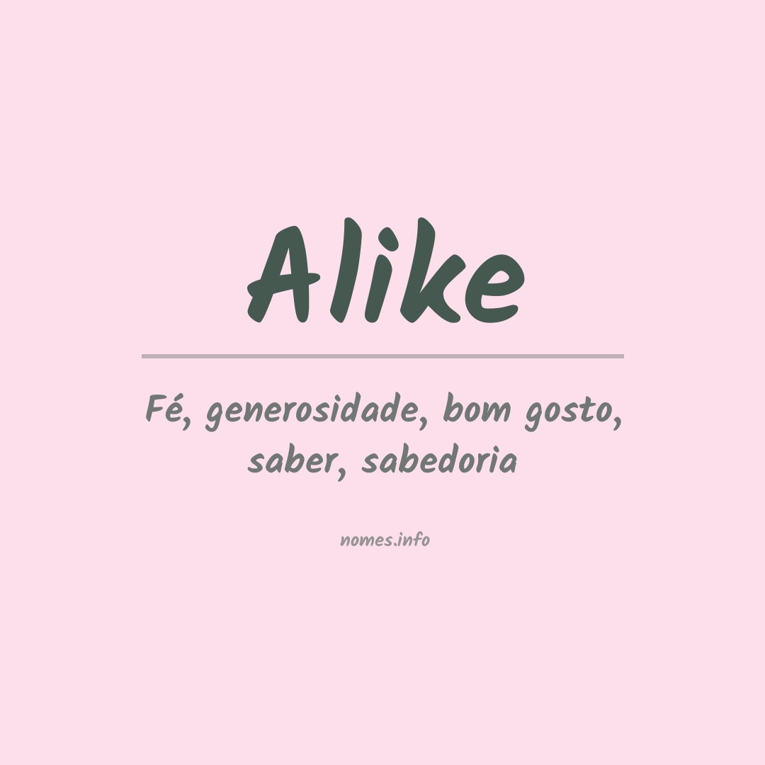 Significado do nome Alike