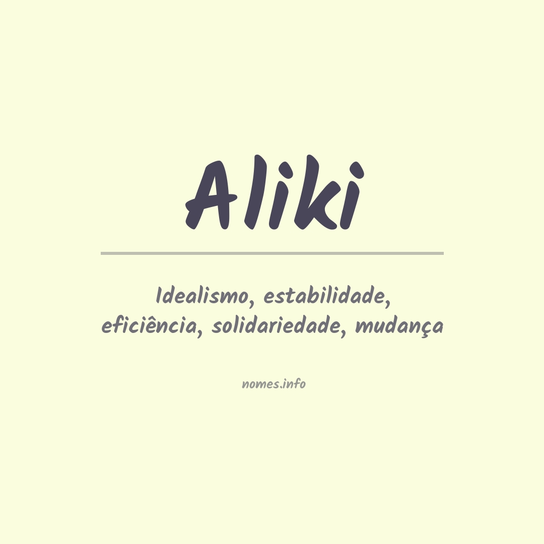 Significado do nome Aliki