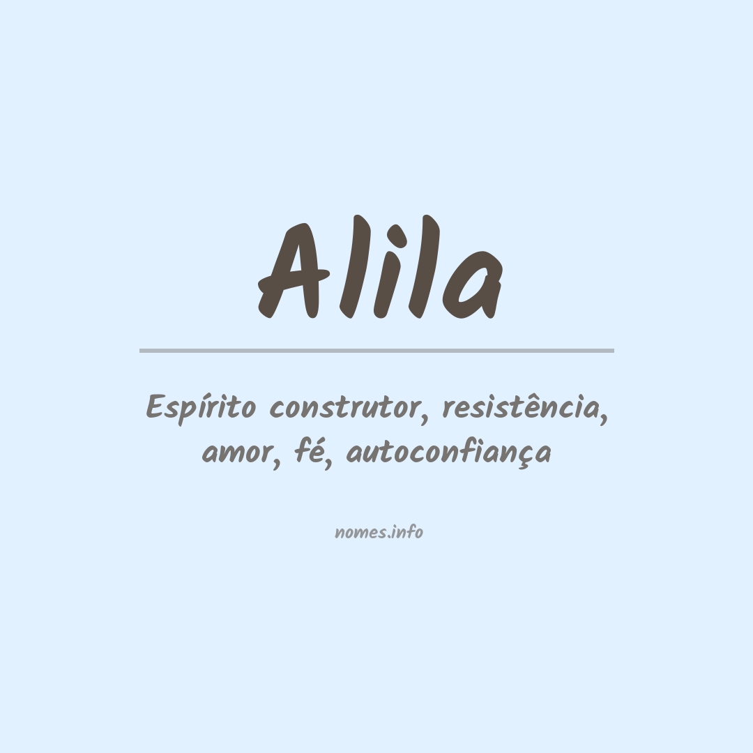 Significado do nome Alila