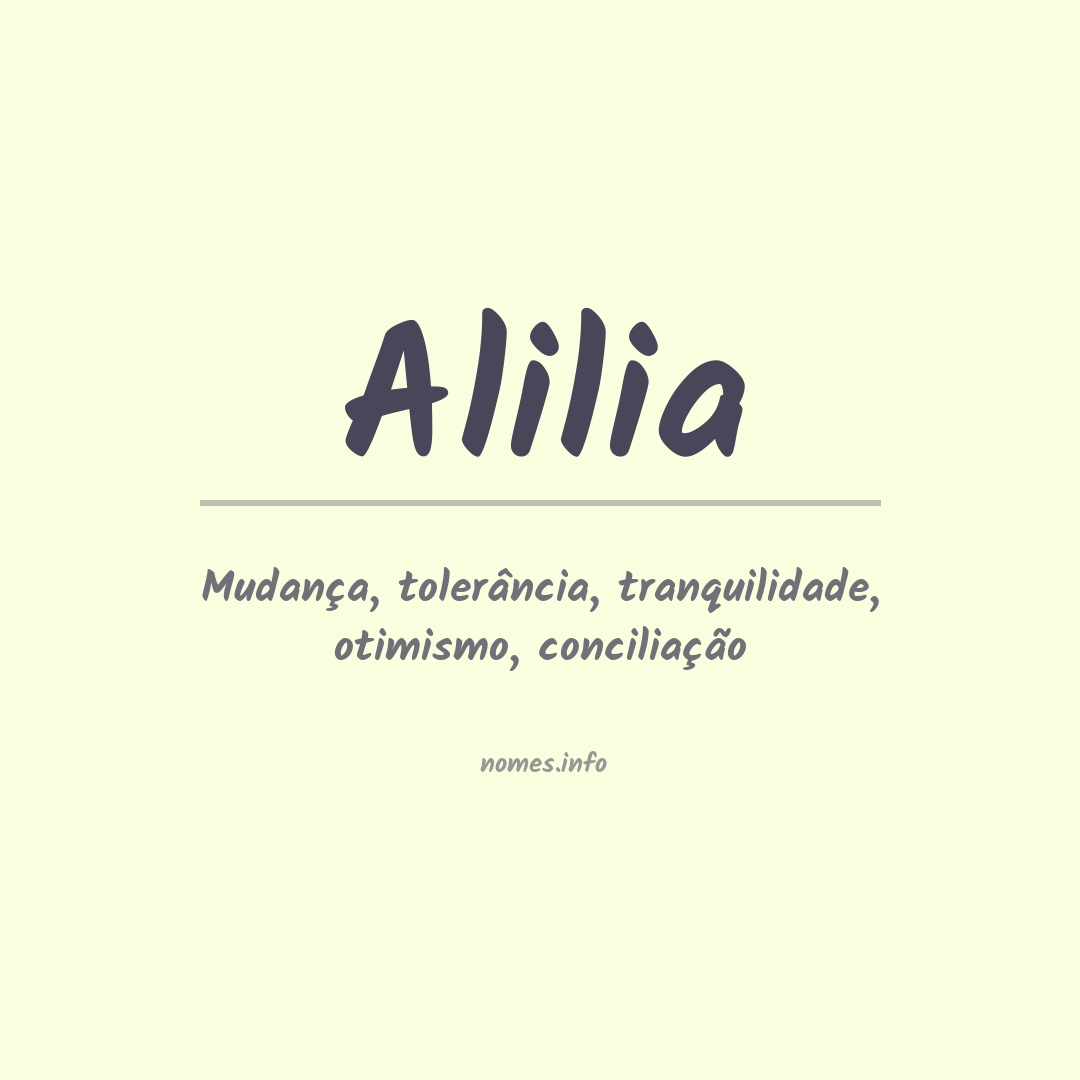 Significado do nome Alilia