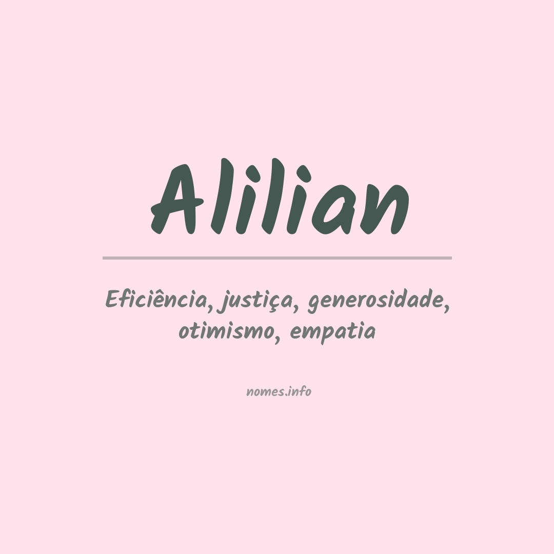 Significado do nome Alilian