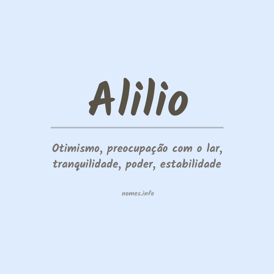 Significado do nome Alilio