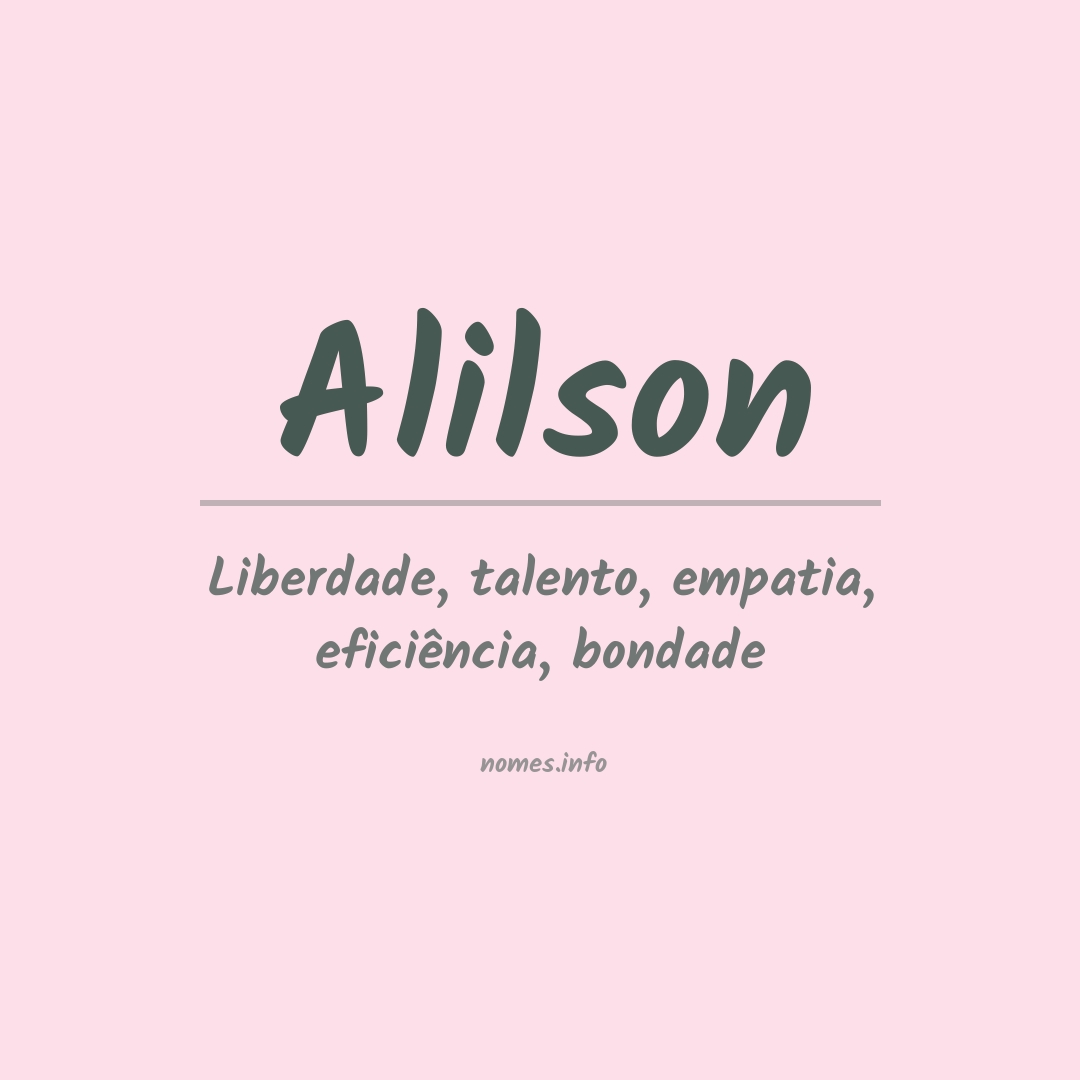 Significado do nome Alilson