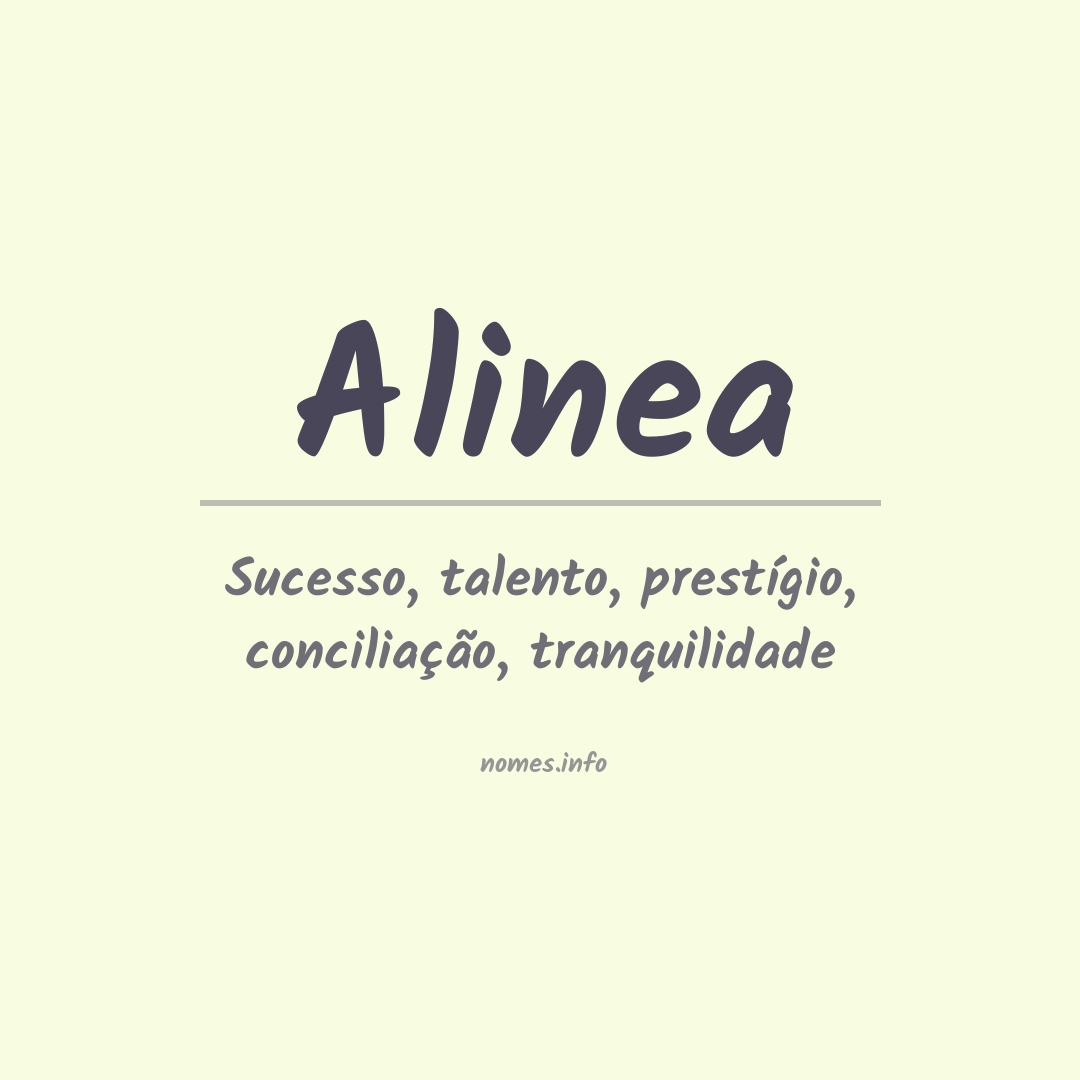 Significado do nome Alinea