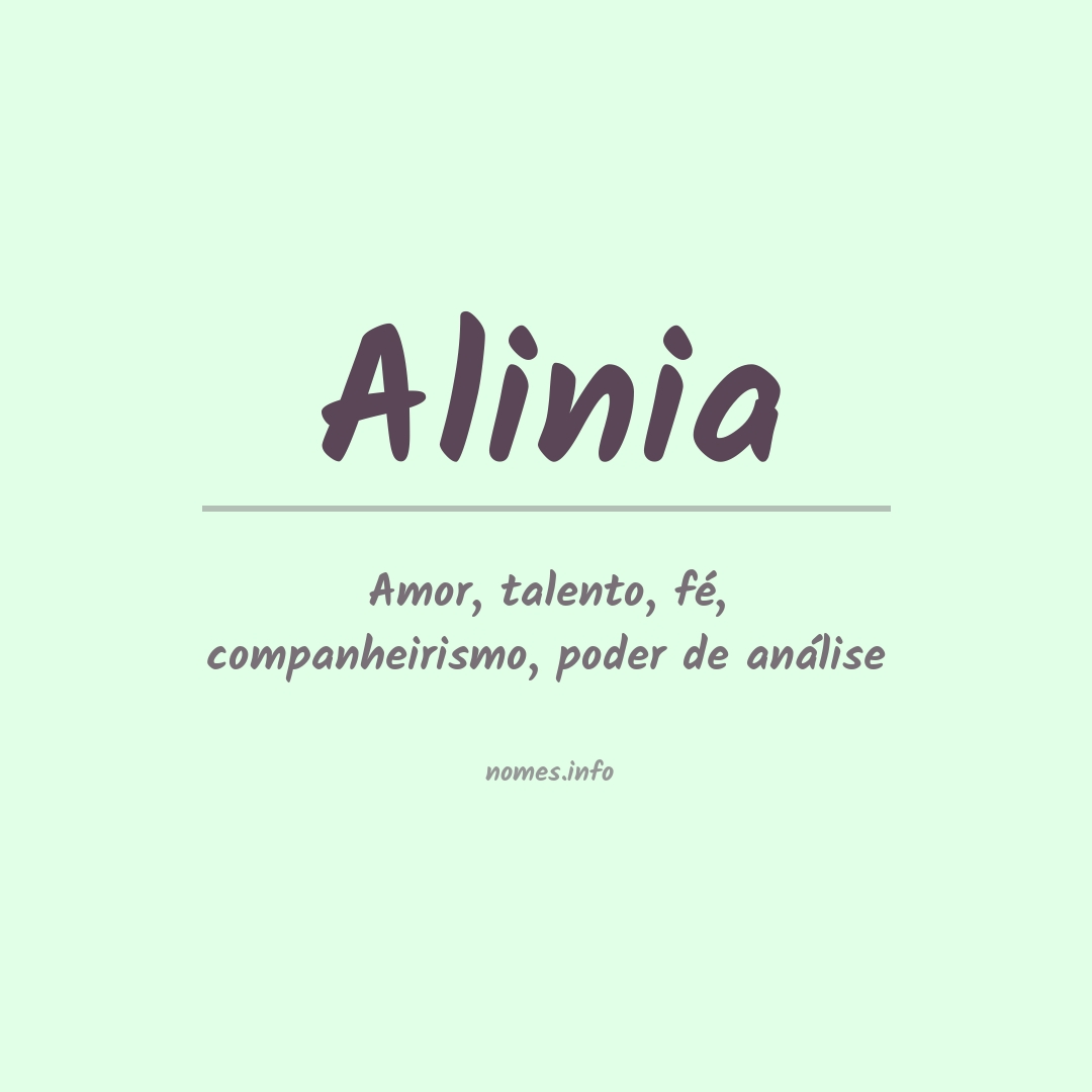 Significado do nome Alinia