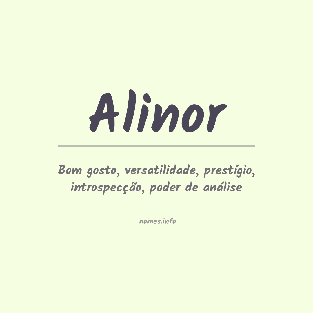 Significado do nome Alinor