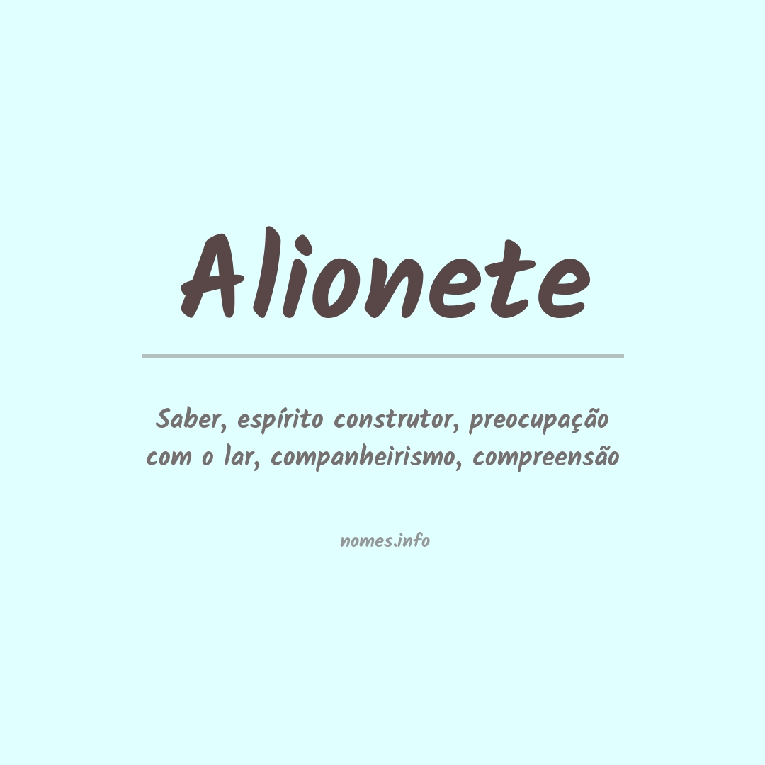 Significado do nome Alionete