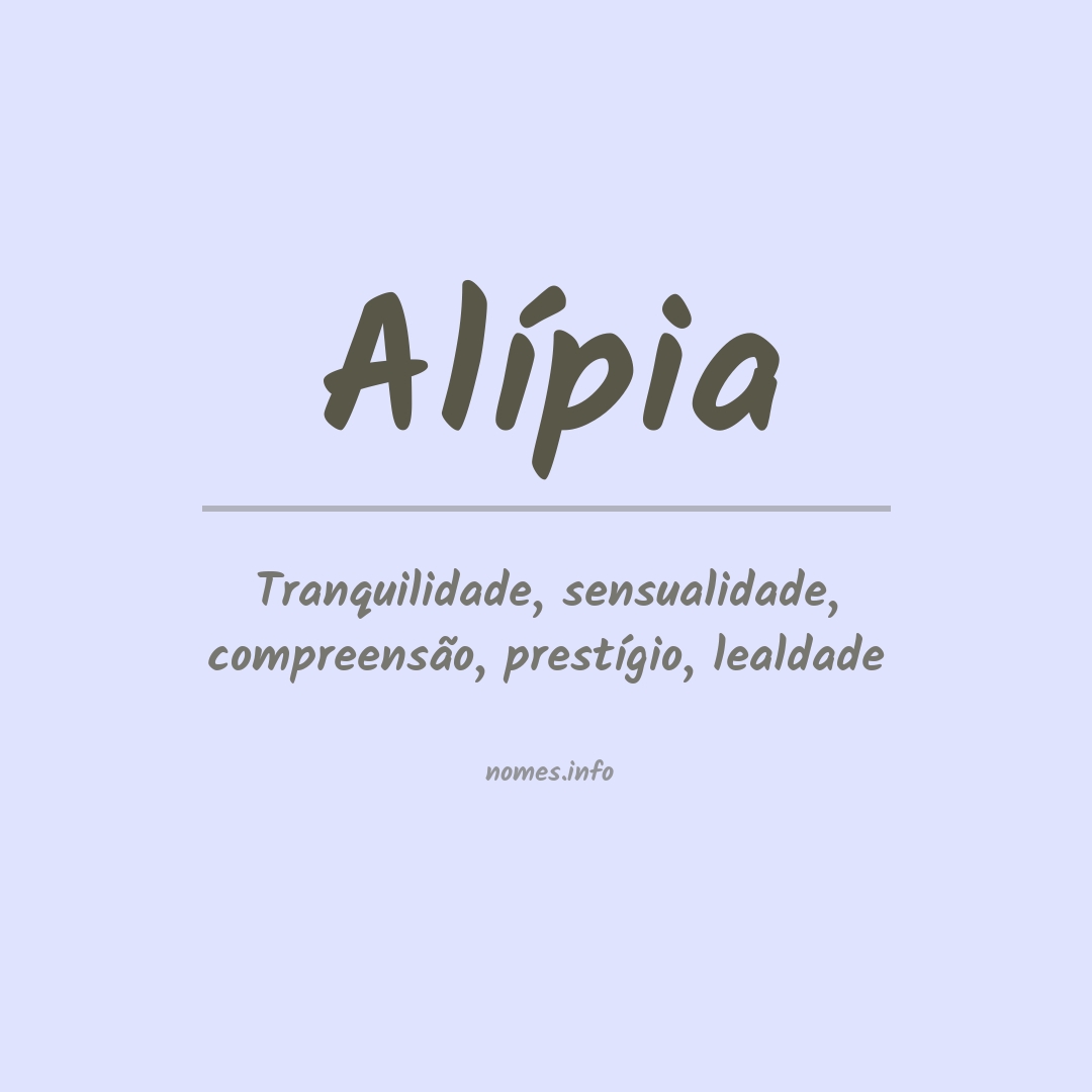 Significado do nome Alípia