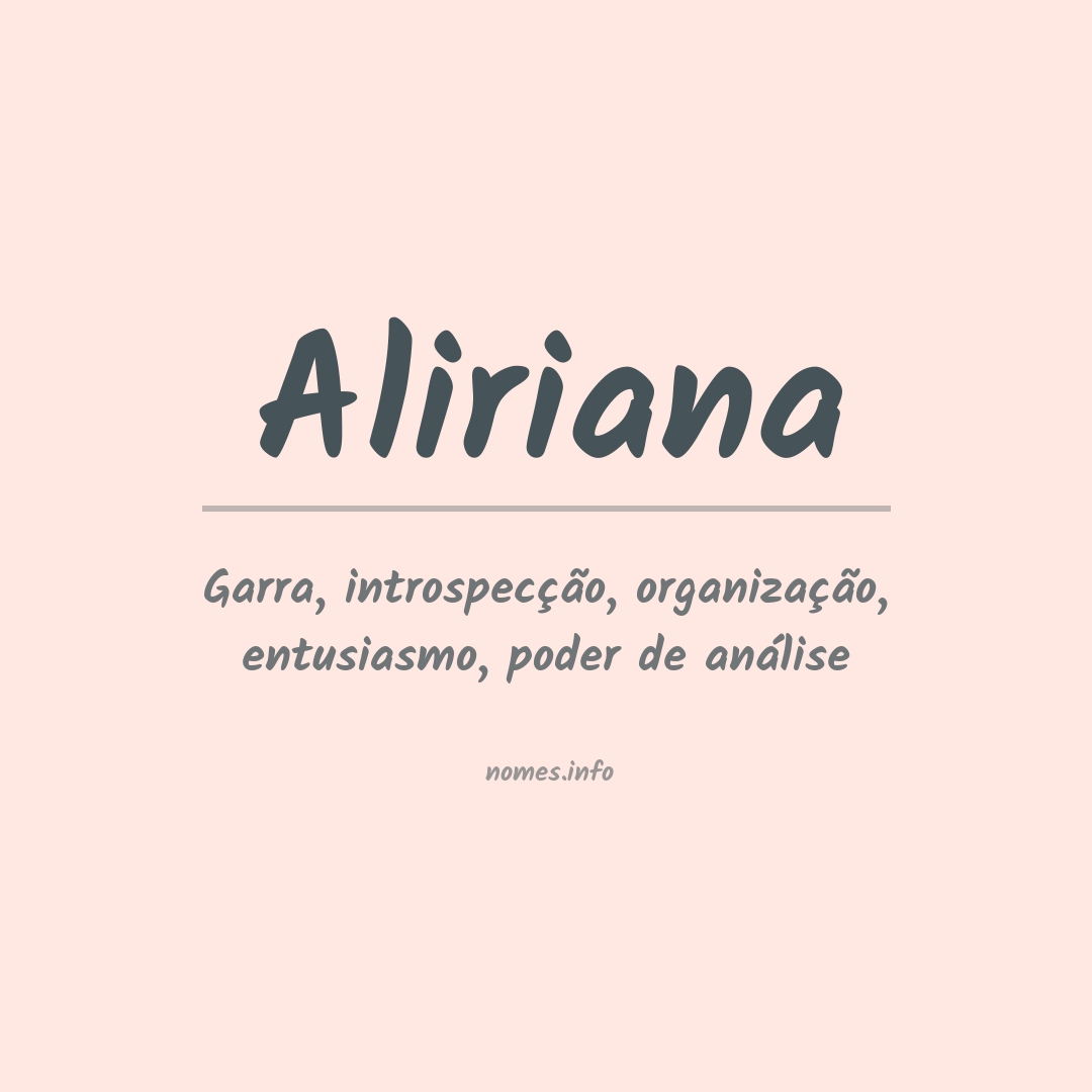 Significado do nome Aliriana