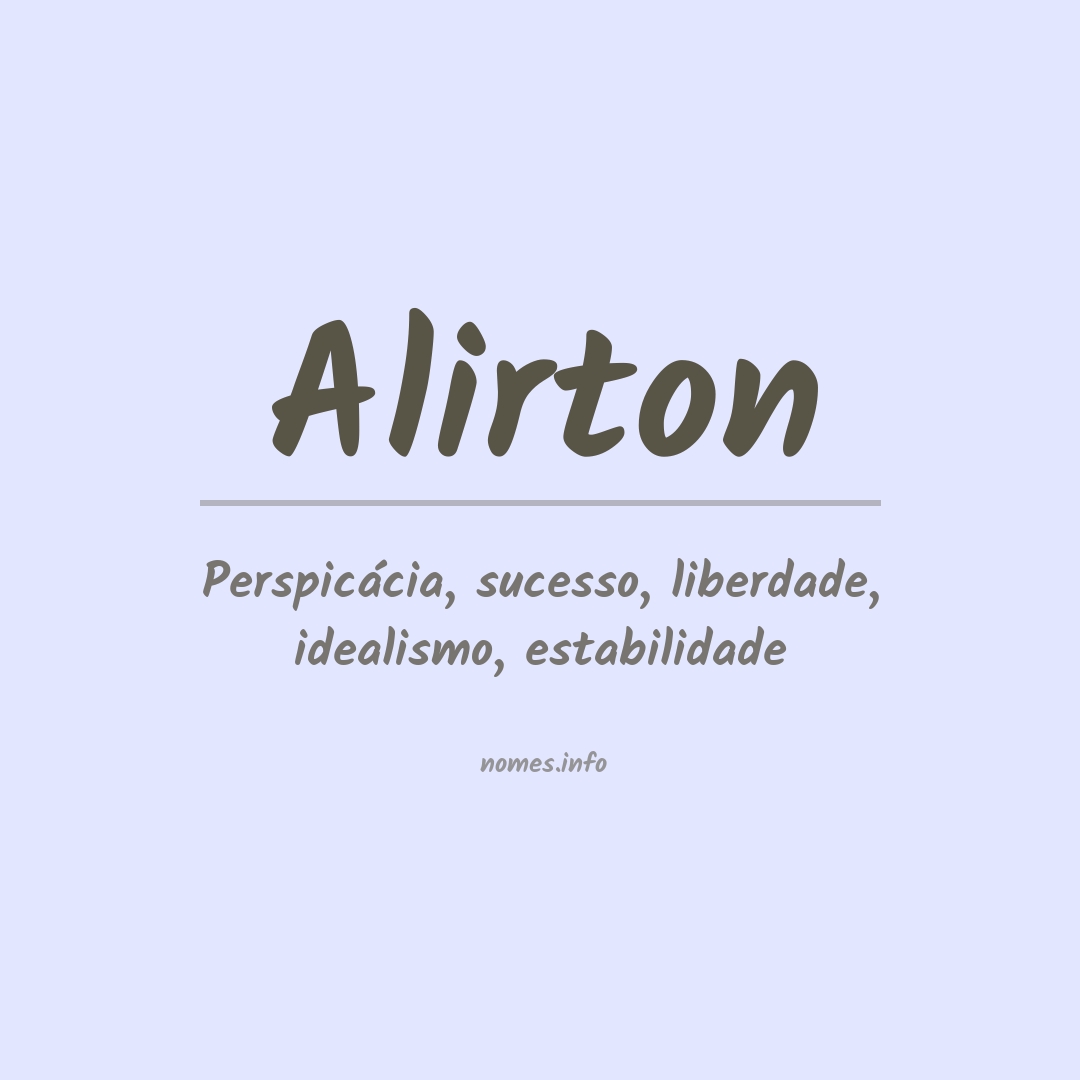 Significado do nome Alirton