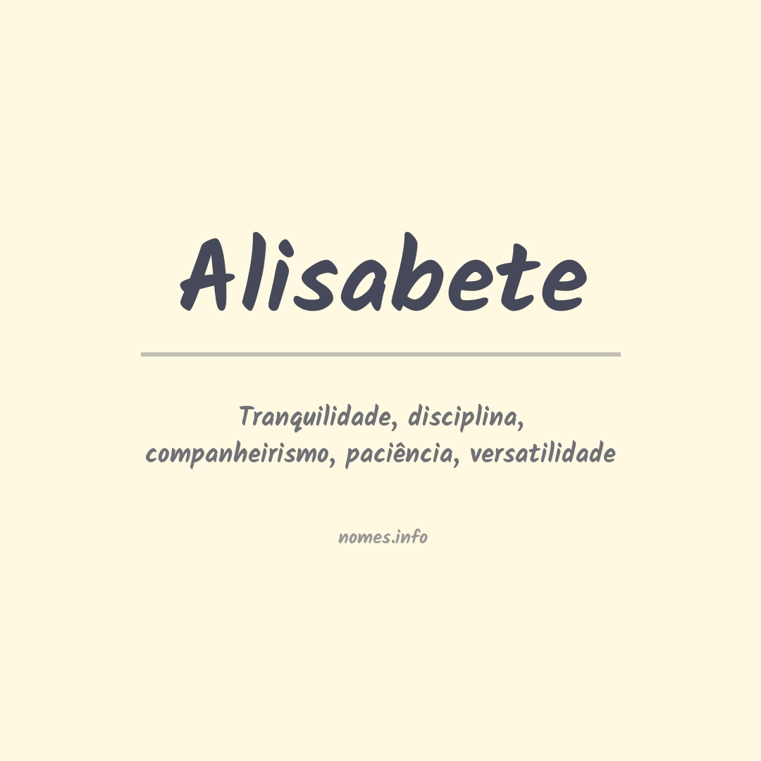 Significado do nome Alisabete