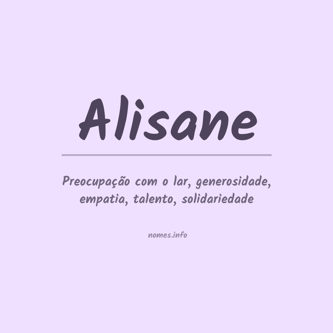 Significado do nome Alisane