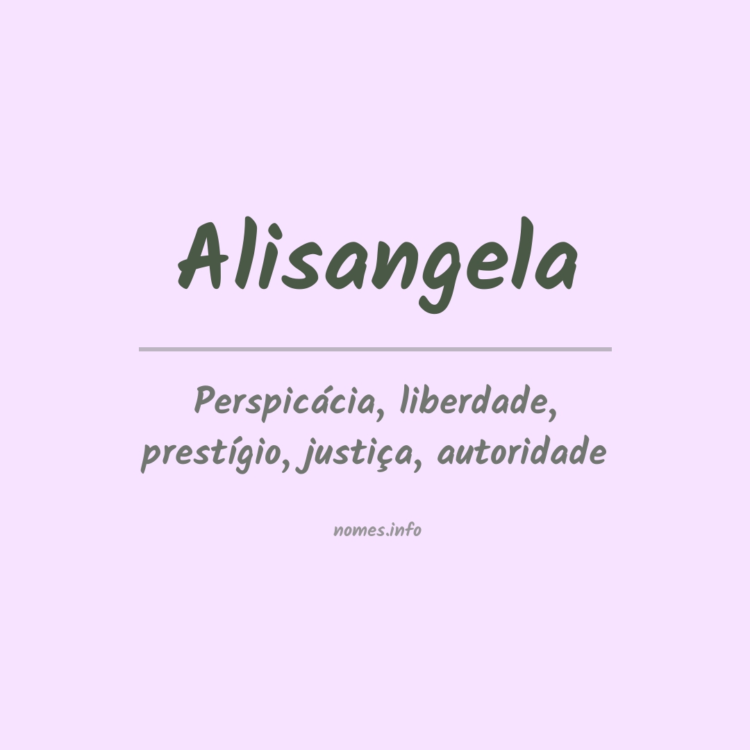 Significado do nome Alisangela