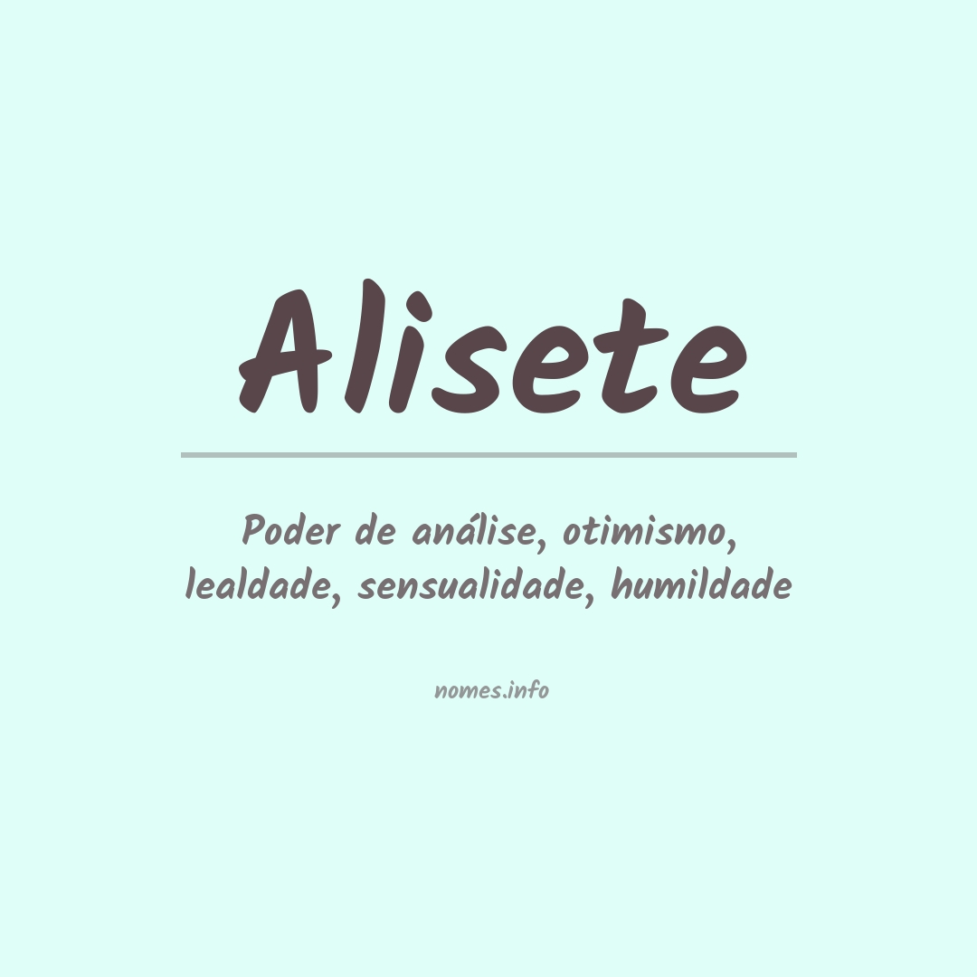 Significado do nome Alisete