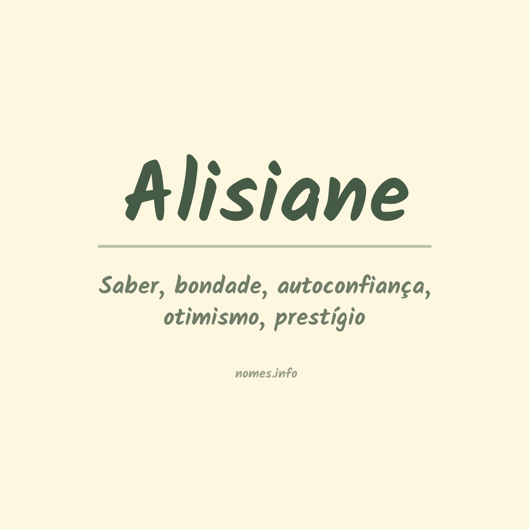 Significado do nome Alisiane