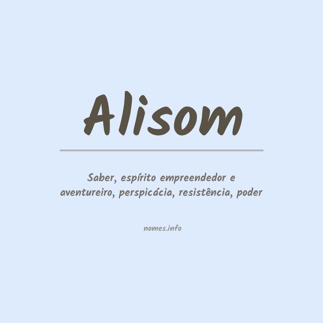 Significado do nome Alisom