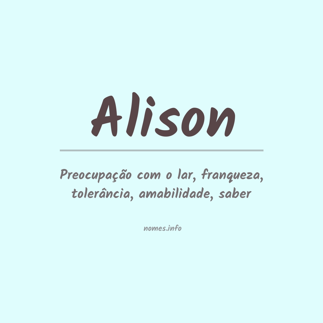 Significado do nome Alison