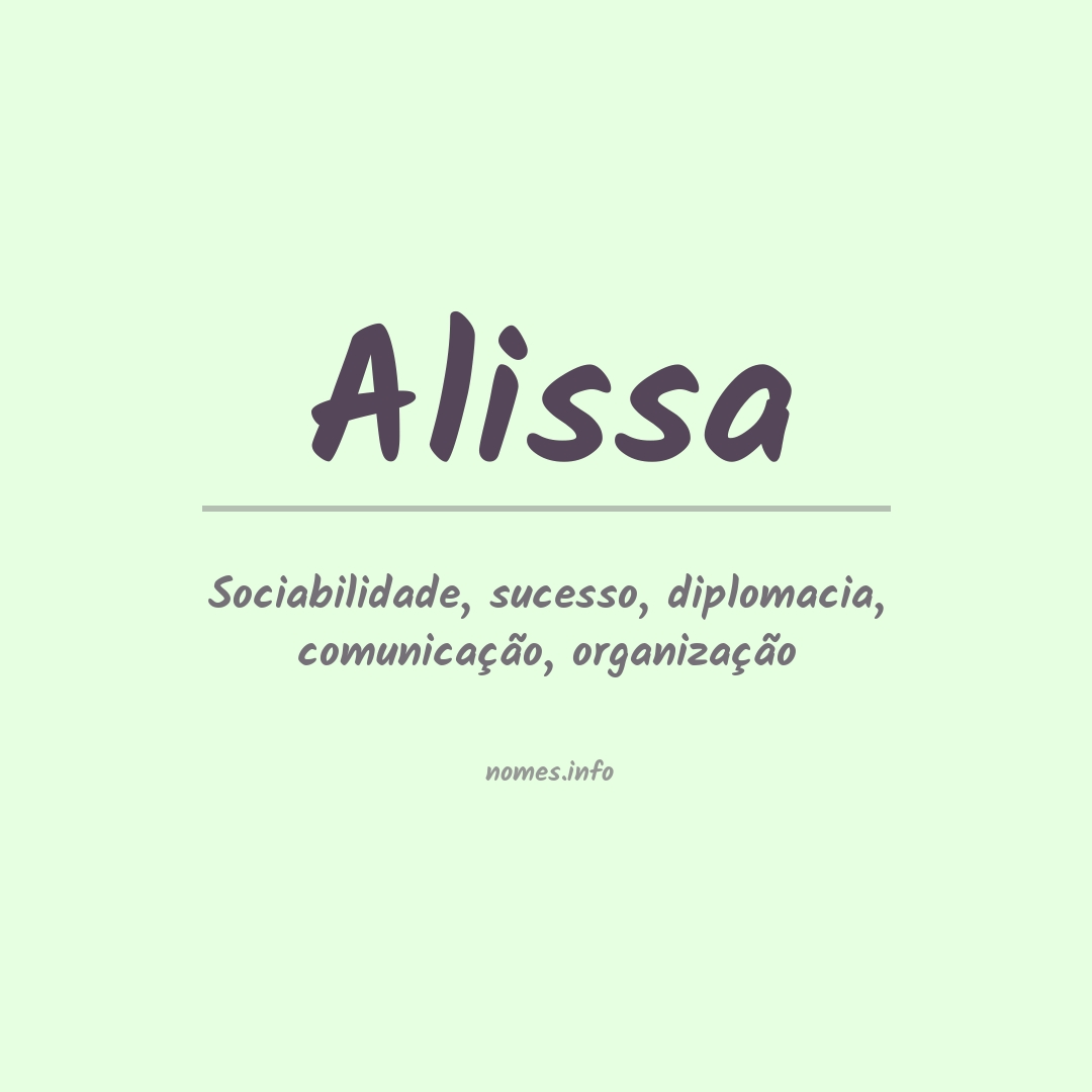 Significado do nome Alissa