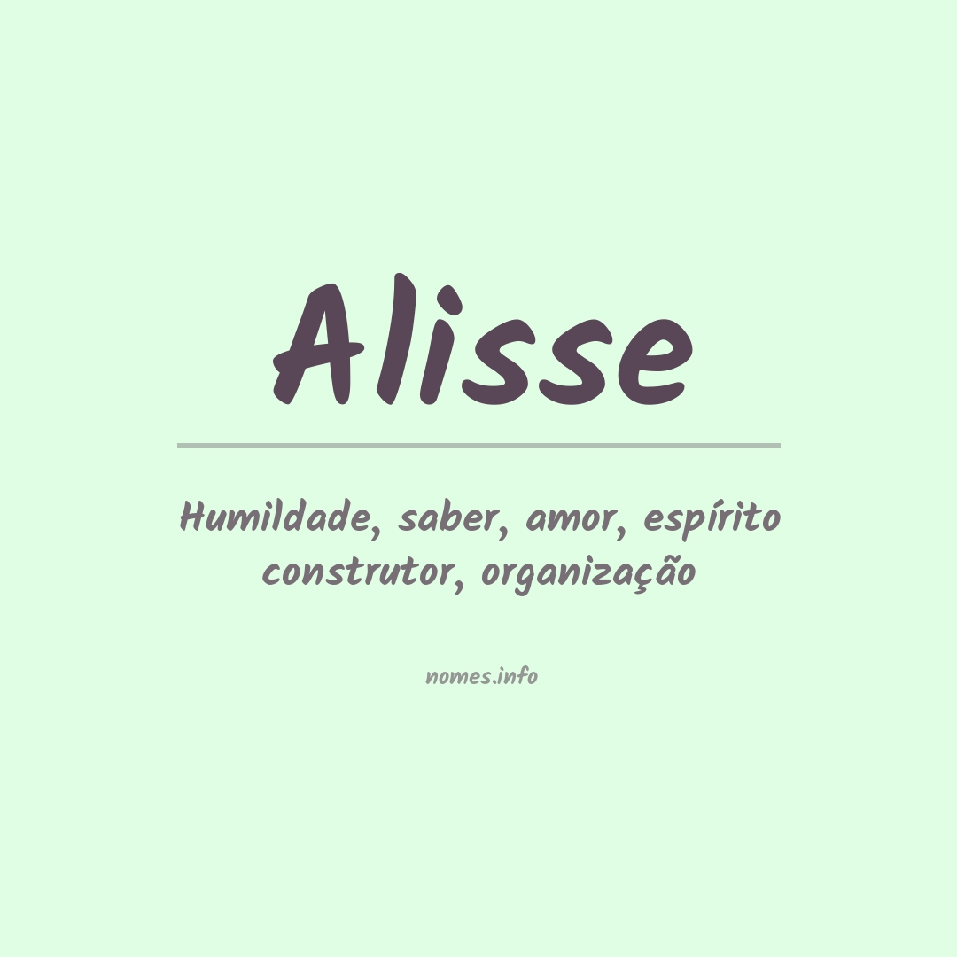 Significado do nome Alisse