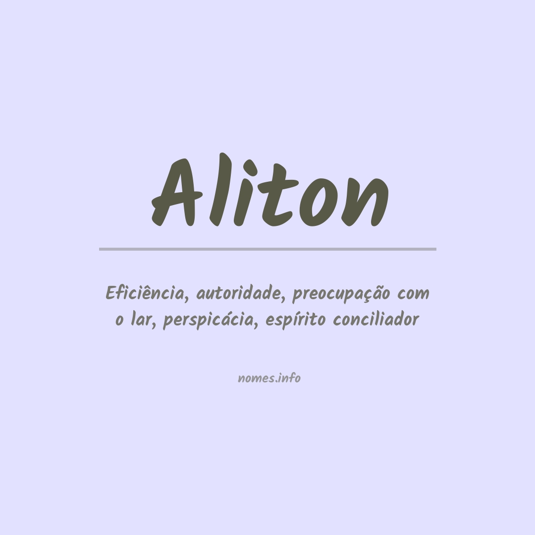 Significado do nome Aliton