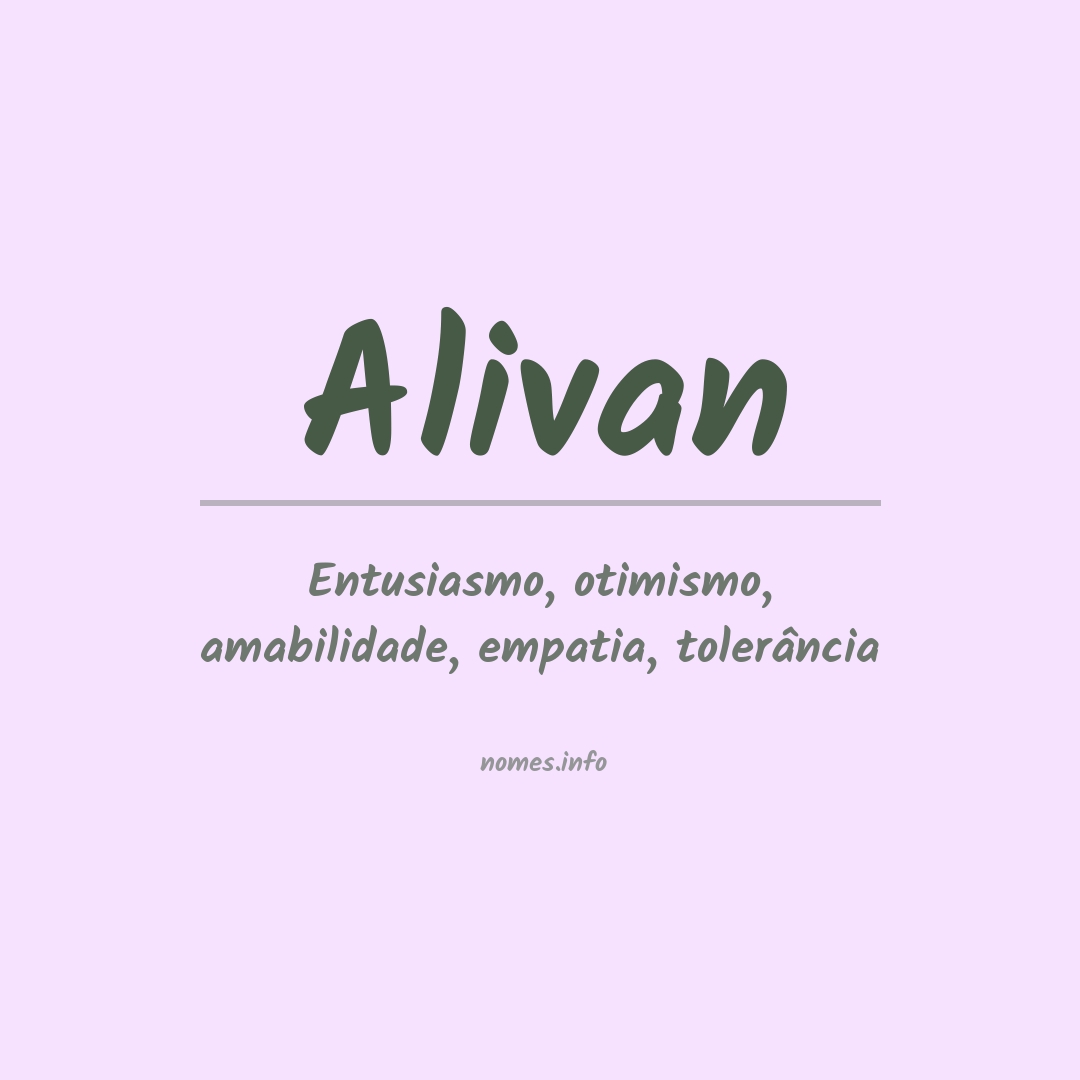 Significado do nome Alivan