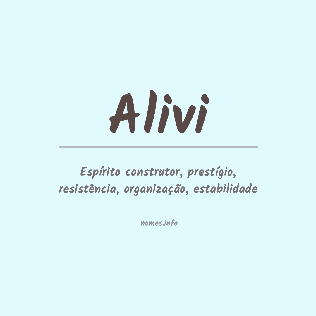 Significado do nome Alivi