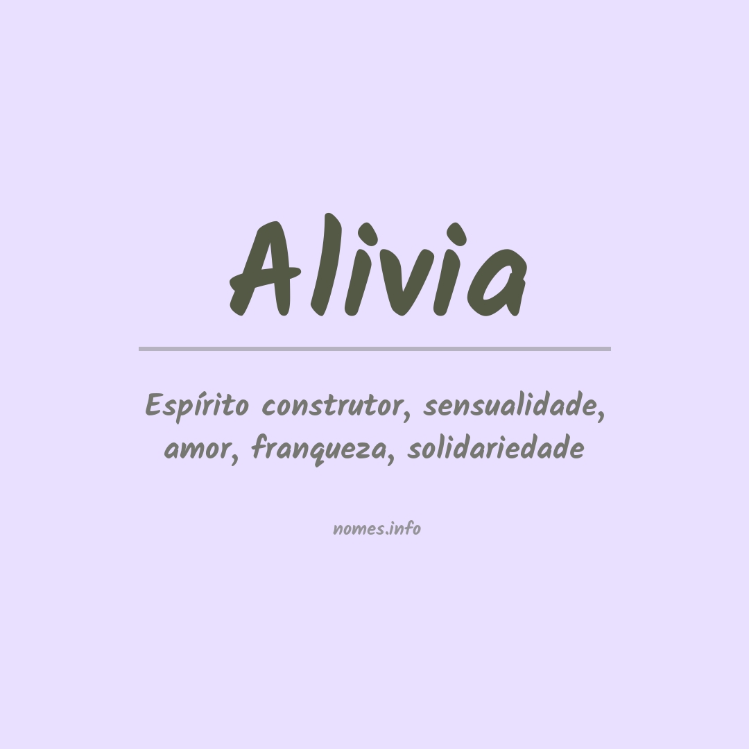 Significado do nome Alivia
