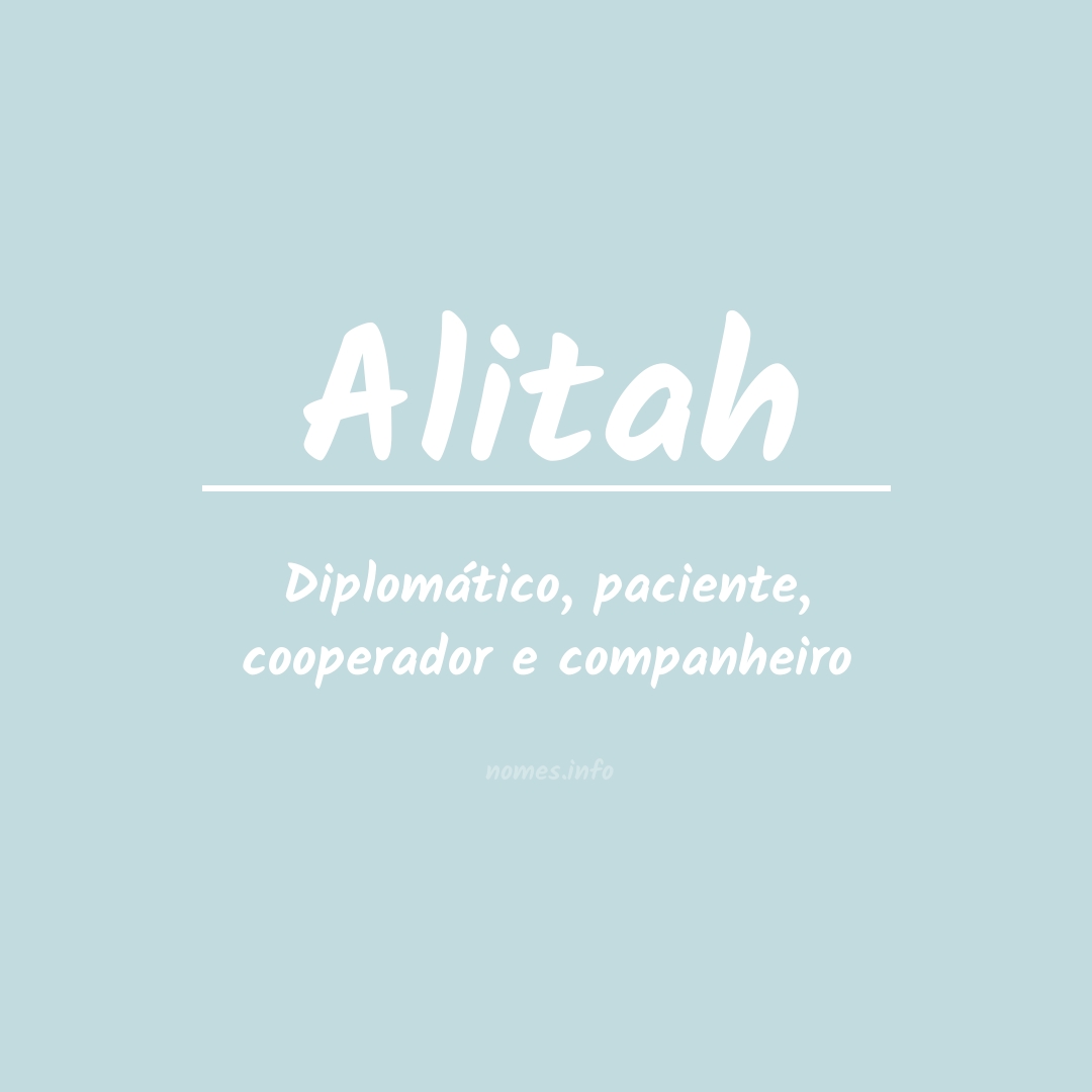Significado do nome Alitah