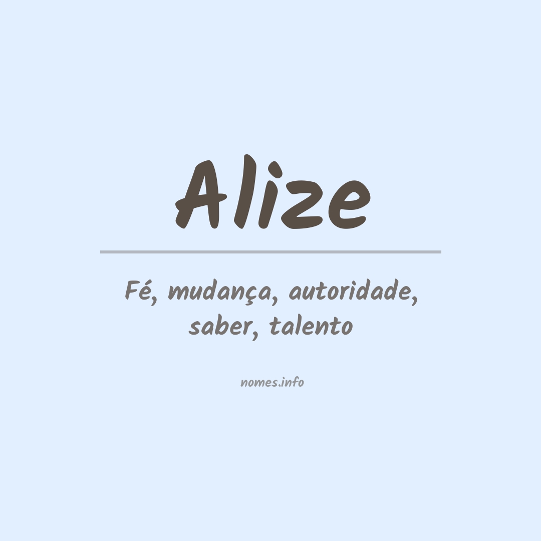 Significado do nome Alize