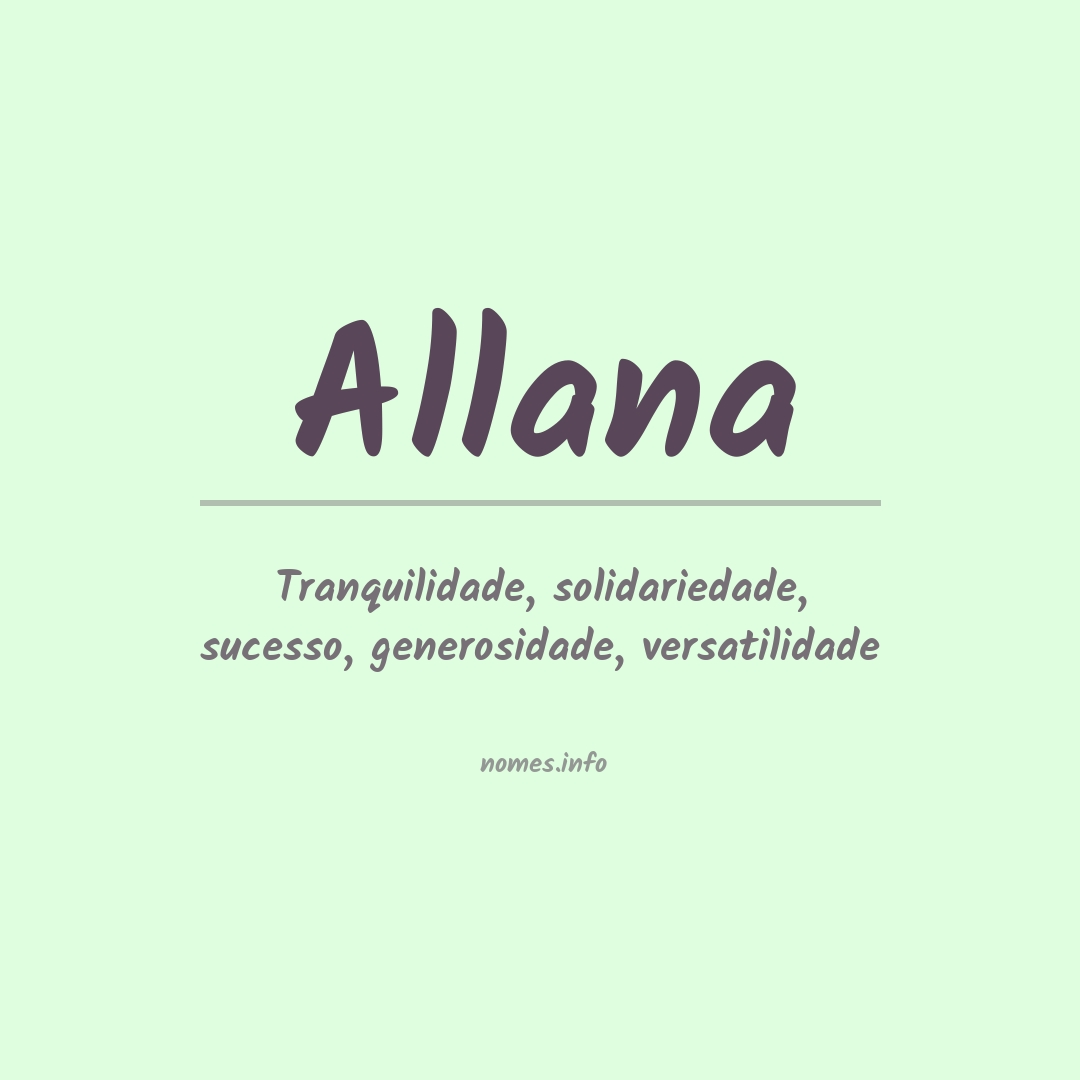 Significado do nome Allana