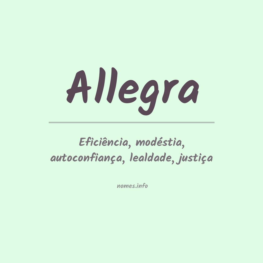 Significado do nome Allegra