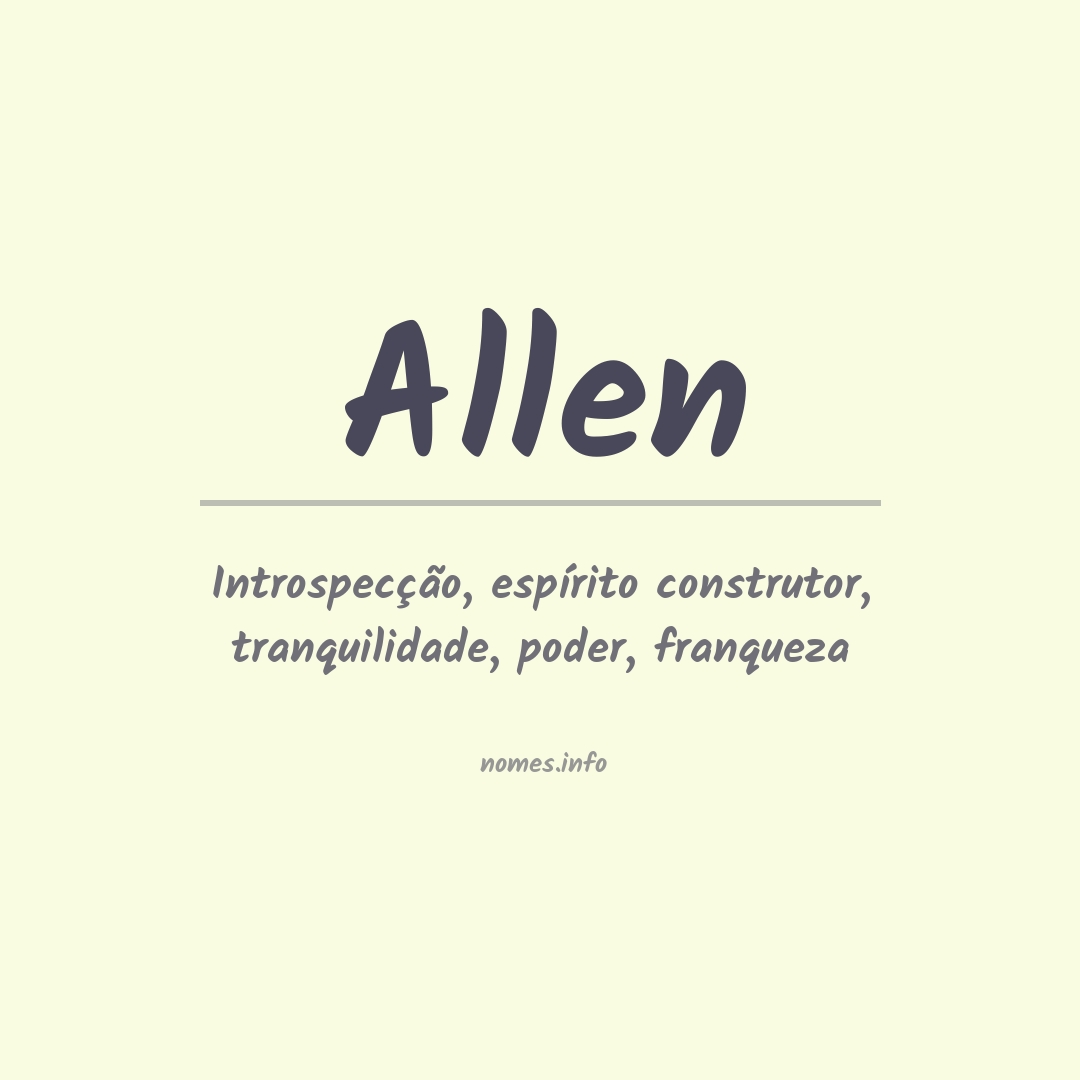 Significado do nome Allen