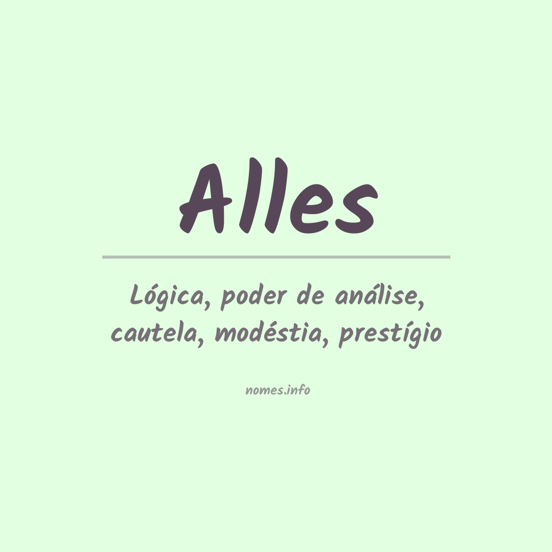 Significado do nome Alles