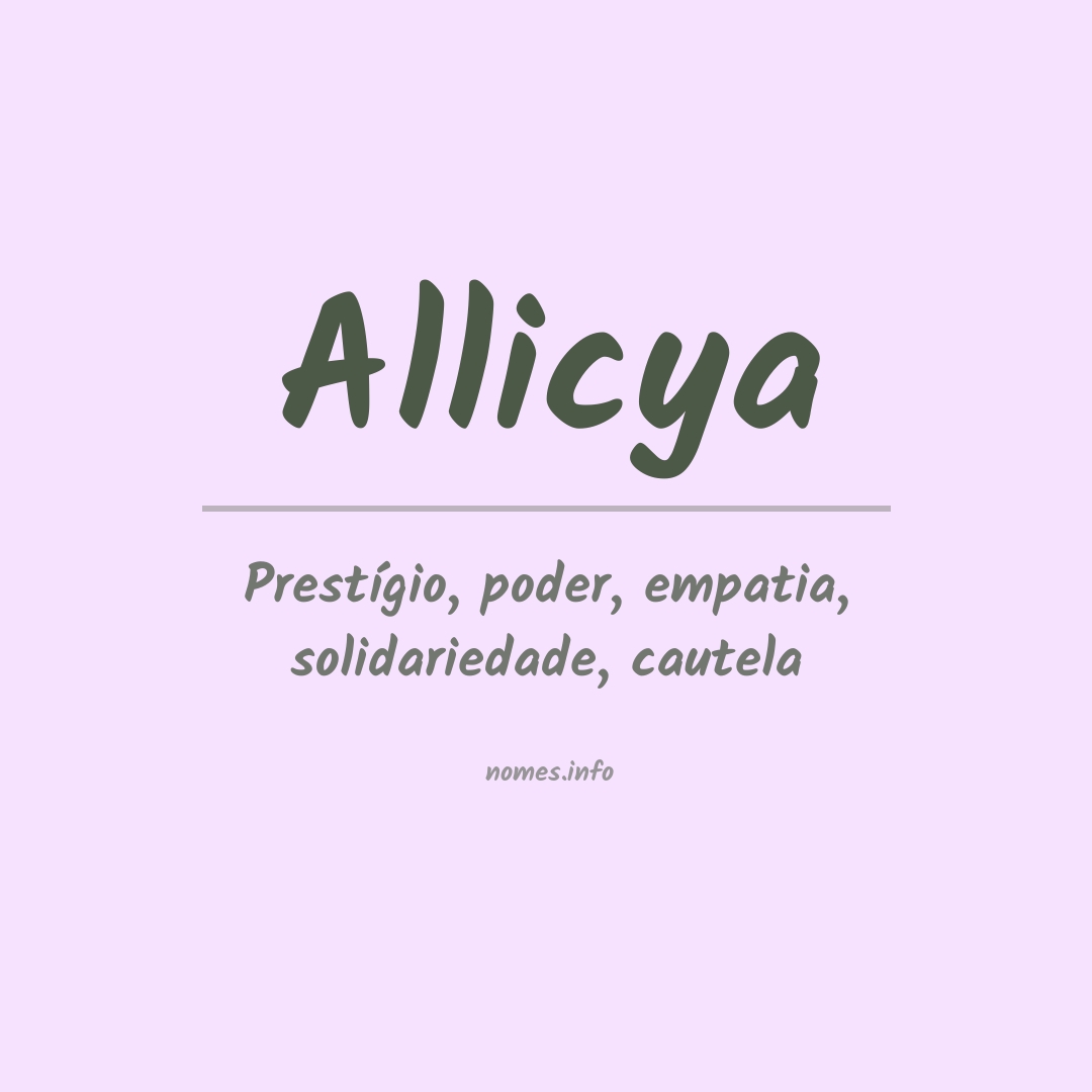 Significado do nome Allicya