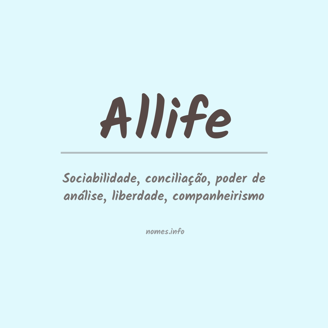 Significado do nome Allife